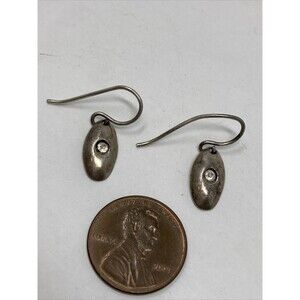 Vintage Sterling Silver 925 Earrings Southwest Style Signed TDP Clear Crystal